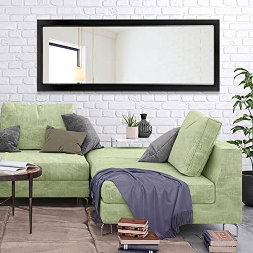 Image of PexFix Full Length Floor Mirror Floor Stand up or Wall Mounted Mirror Mirror Full Length with Thin Frame Mirror,Black,44''x16''