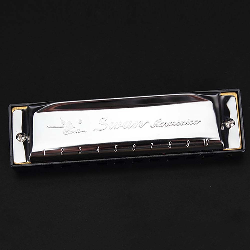 Swan Harmonica - Juego de armónica de 10 agujeros, 7/12 tonos, caja de regalo, armónica para principiantes y adultos (juego de 7 tonos)