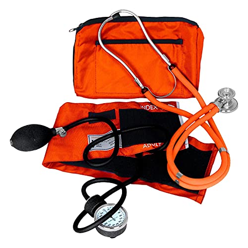 Image of Dixie EMS Blood Pressure and Sprague Stethoscope Kit - Orange