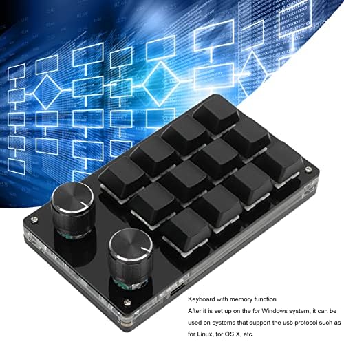 Cryfokt CRYFOKTB3M0YA9H1S5213-12 One Handed Programmable Mechanical Keyboard, 12 Keys Rgb Programmable Macro Keyboard With Knob Plug And Play Multifunctional Mechanical Gaming Keypad Function Keypad For thumb #5