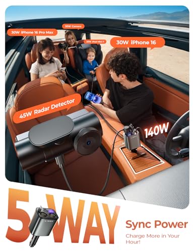 Save 15% on LISEN Car Cigarette Lighter Splitter with Retractable Charger - Image 2