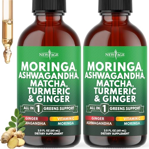 Moringa Supplement Drops - Ashwagandha, Spirulina, Chlorella, Tur...