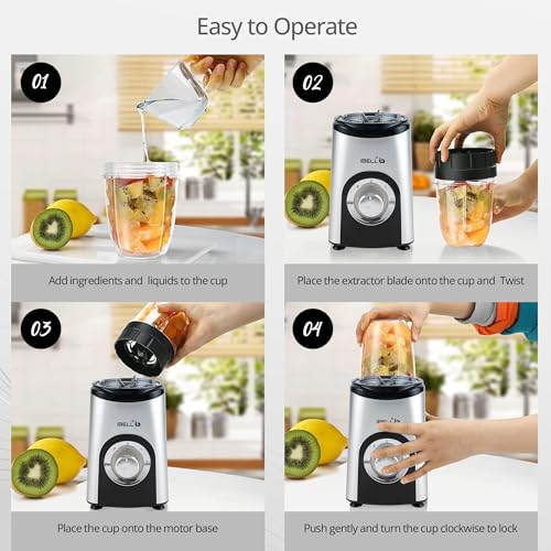 Image of iBELL Nutri Blender & Juicer Mixer Grinder for Home, 600W Powerful Copper Motor, 24,000 RPM, 5 Multi-Purpose Jars, 2 Stainless Steel Blades & 3 Speed Modes for Smoothies, Grinding & Blending (Silver)