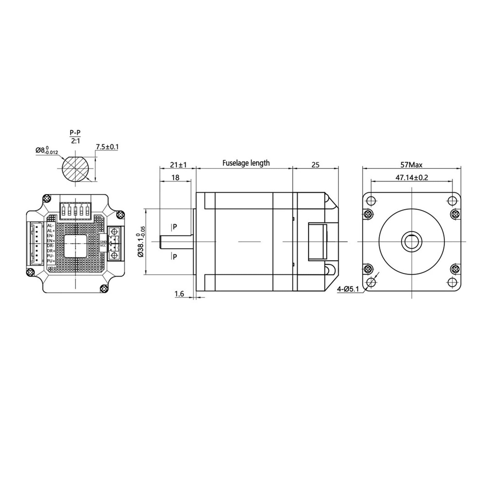 Nema 23 Integrierter Motor 36 V Gleichstrommotoren ESS57 1,5 Nm 2, 3 4, A Nema23 Schrittmotor mit geschlossenem Regelkreis for Drucker(3Nm)