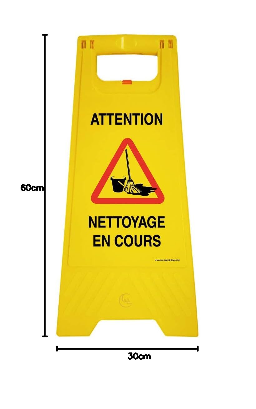 AUA SIGNALETIQUE - Chevalet signalisation - Poids 1KG en Plastique- (Nettoyage En Cours)