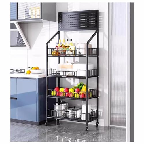 Présentoir à bonbons et snacks en métal noir à 4 niveaux 50x27x140 cm pour magasin