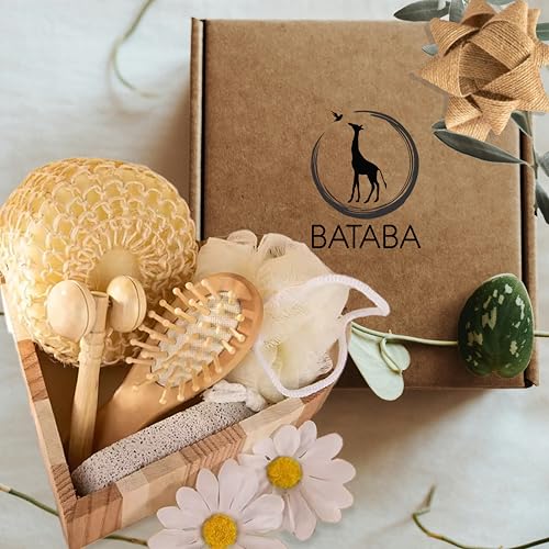 BATABA Set de regalo Spa Relax corazón de madera con accesorios bienestar y cuidado regalo para mujeres hombres Día de San Valentín cumpleaños