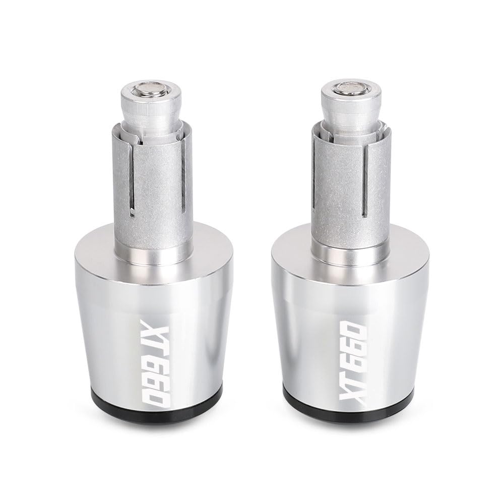 Puños de moto para Yamaha XT660 con tapones plata que absorben las vibraciones del terreno