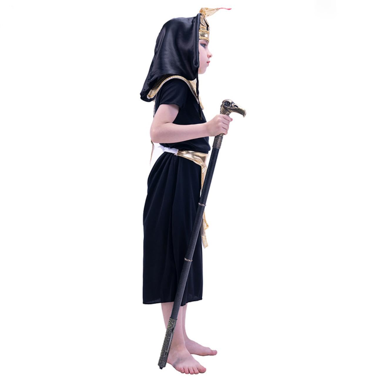 SEA HARE Boys Egyptian Pharaoh Prince Costume (L:10-12years), Black, L:10-12 Years - Image 3