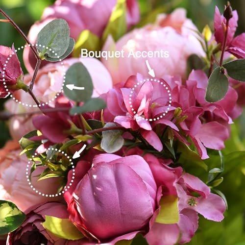 FiveSeasonStuff 2 Bouquet of Peony Silk Artificial Flowers and Hydrangeas/Perfect for Wedding Bridal, Party, Home - Image 2