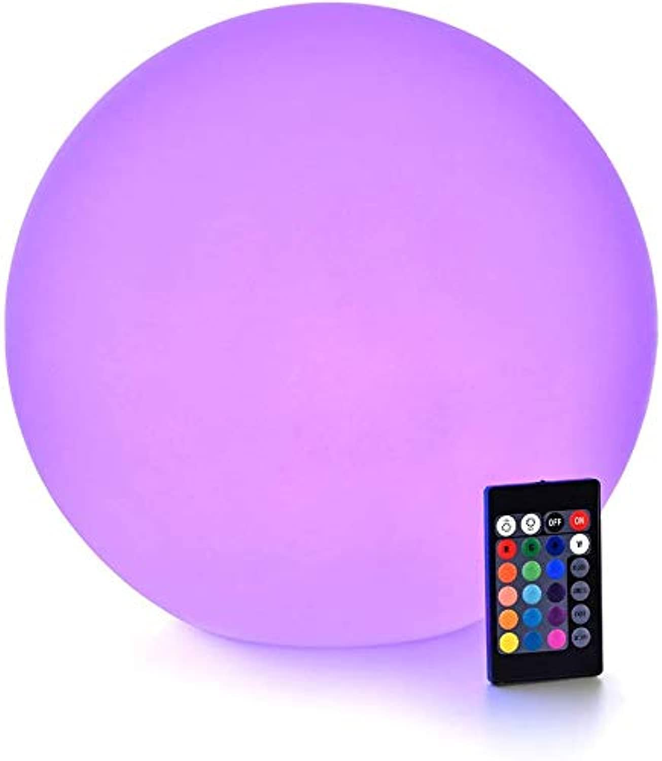 JUSTINZ Ip68 Waterproof LED Light Ball with Rechargeable Battery - 12in
