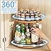 Lazy Susan Turntable Organizer Adjustable - 2 Tier Wood Rotating Spice Rack 12 Inch Lazy Susan for Kitchen Countertop Cabinet Pantry Cupboard Dining Table Bathroom Coffee Bar Home Storage