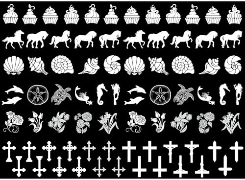 Cupcake Cross 75 pcs 0.65 Inch White Fused Glass Decals