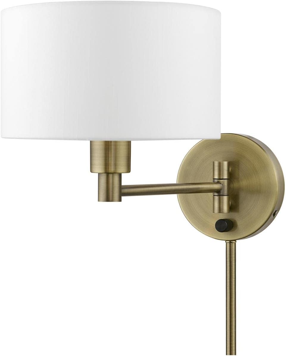 Livex Lighting 40080-01 1 Light Swing Arm Wall Lamp, Antique Brass