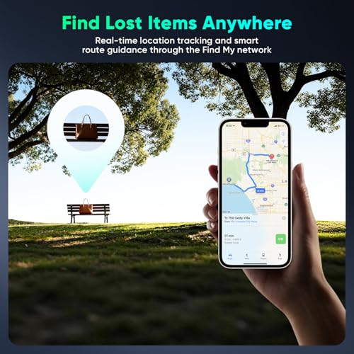 Image of 4-Pack Air Tracker Tags Compatible with Apple Find My (iOS Only) Bluetooth Tracker, Smart Keys Finder and Item Locator with Hooks for Wallet Luggage Backpack 2B2W