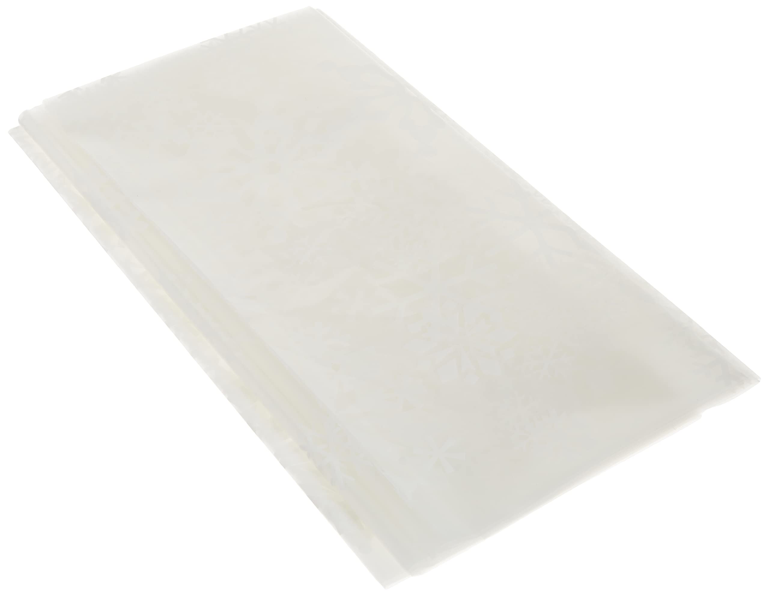 Clear Snowflake Plastic Tablecloth, 108" x 54"
