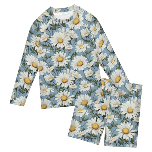 Daisy Flower Flowers Baby Boys' Toddler Long Sleeved Rashguard Swim Bathing Suit Set B0402969