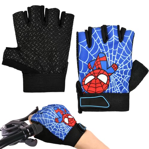 XIAGAW Guantes de Ciclismo para Niños - Medio Dedo para Escalada, Skate y Verano