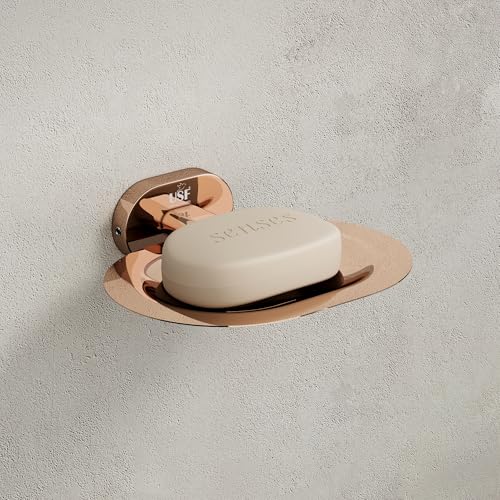 Image of LAPO 304 Stainless Steel Combo Bathroom Accessories Set (24 inch Towel Rack, Single Soap Holder,Tumbler Holder) Bathroom Accessories- (Kik- 3 Piece Combo Set,Rose Gold Finish)