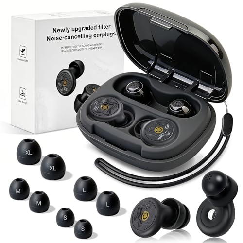 Tapones Oidos Ruido Dormir 50 dB, Tapones Oidos Cancelacion de Ruido de Silicona, Lavable y Reutilizable Auriculares Antironquidos, Filtros Suaves para Dormir de Lado, para Conciertos Viajar trabajar