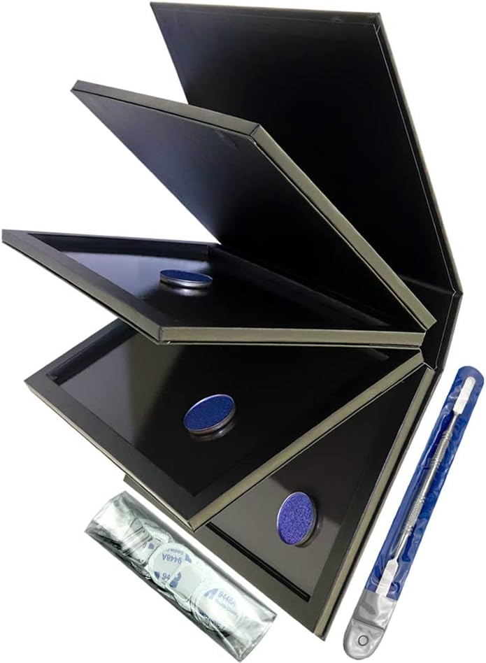 Sterke 4 lagen Lege magnetische palet boek palet+1 stks Make-up Depotting Spatel+50 stks Ronde Metalen Stickers+50 stks Vierkante Metalen Stickers