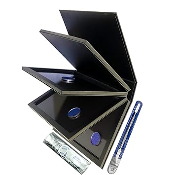 Strong 4 Layers Empty Magnetic Palette Book Palette+1pcs Makeup Depotting Spatula+50pcs Round Metal Stickers+50pcs Square Metal Stickers