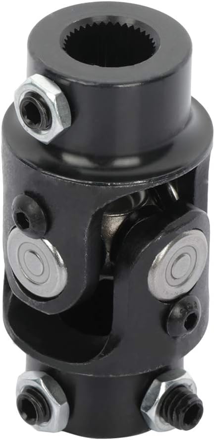 Aintier Black Single 83mm 11/16-36 Spline X 3/4 DD Universal Steering Shaft U-Joint