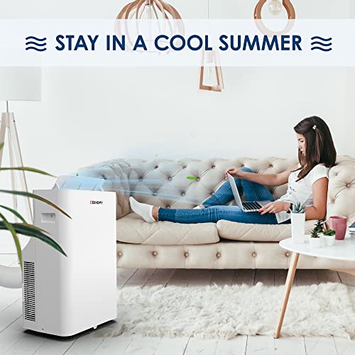 Image of EUHOMY Portable Air Conditioners 11,000 Btu, 4 in 1 Portable Cooling AC with Heat, Dehumidifier, Fan Modes, Quiet Stand-up AC with 46dB Low Noise & Sleep Mode for Bedrooms, room up to 550 Sq.Ft