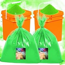 ARELUX Vibrant Green Holi Color Powder- 30lbs Bulk 2x15lb Buckets for Color Wars & Fun Events | Vivid Non-Toxic Powder for Gender Reveal, Run, Parties | Includes Reusable Storage Pails
