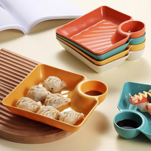 Set de 4 platos cuadrados de plástico para snacks miniatura 7