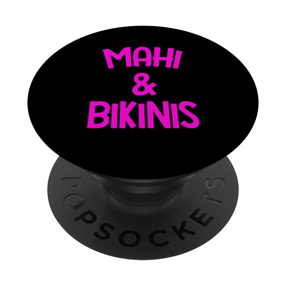 Fisherwoman Love - Mahi & Bikinis Funny Girls Trip Fishing PopSockets Swappable PopGrip, Black