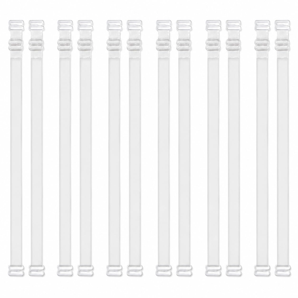 SNMYGS 6 Pairs Clear Bra Straps, Invisible Bra Straps, Adjustable Non-Slip Transparent Replacement Shoulder Straps for Women, Invisible Support for Strapless Bras or Off-Shoulder Dresses