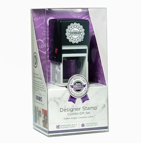 Three Designing Women Custom Designer Self-Inking Stamp (Custom Gift Set)