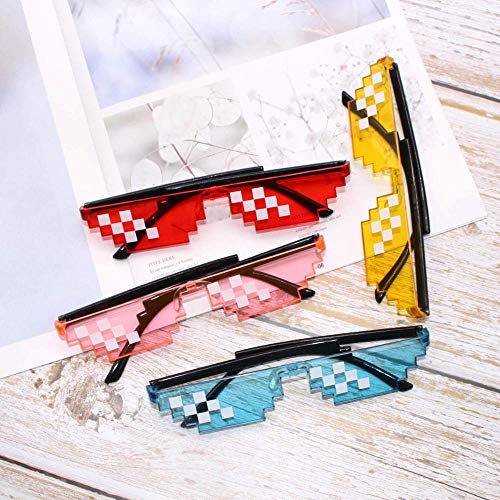 Image of DC DECORIO Thug Life Sunglasses Pixel Gangsta Life Funny Novelty Shades (Black) (ALL 4 COLOR)
