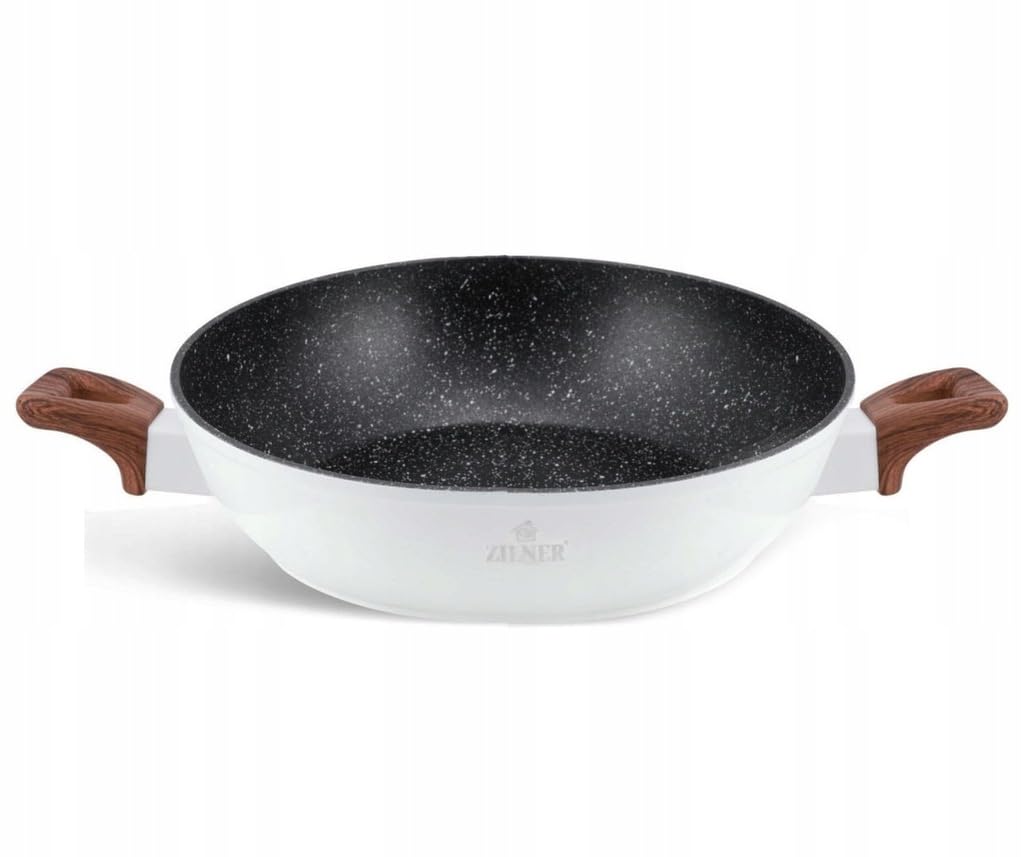Lot de 21 Casseroles, Revêtement Marbré, Couvercles en Verre, Blanc | Compatible tous feux dont induction, antiadhésif céramique effet marbré, set complet poêles et ustensiles de cuisine