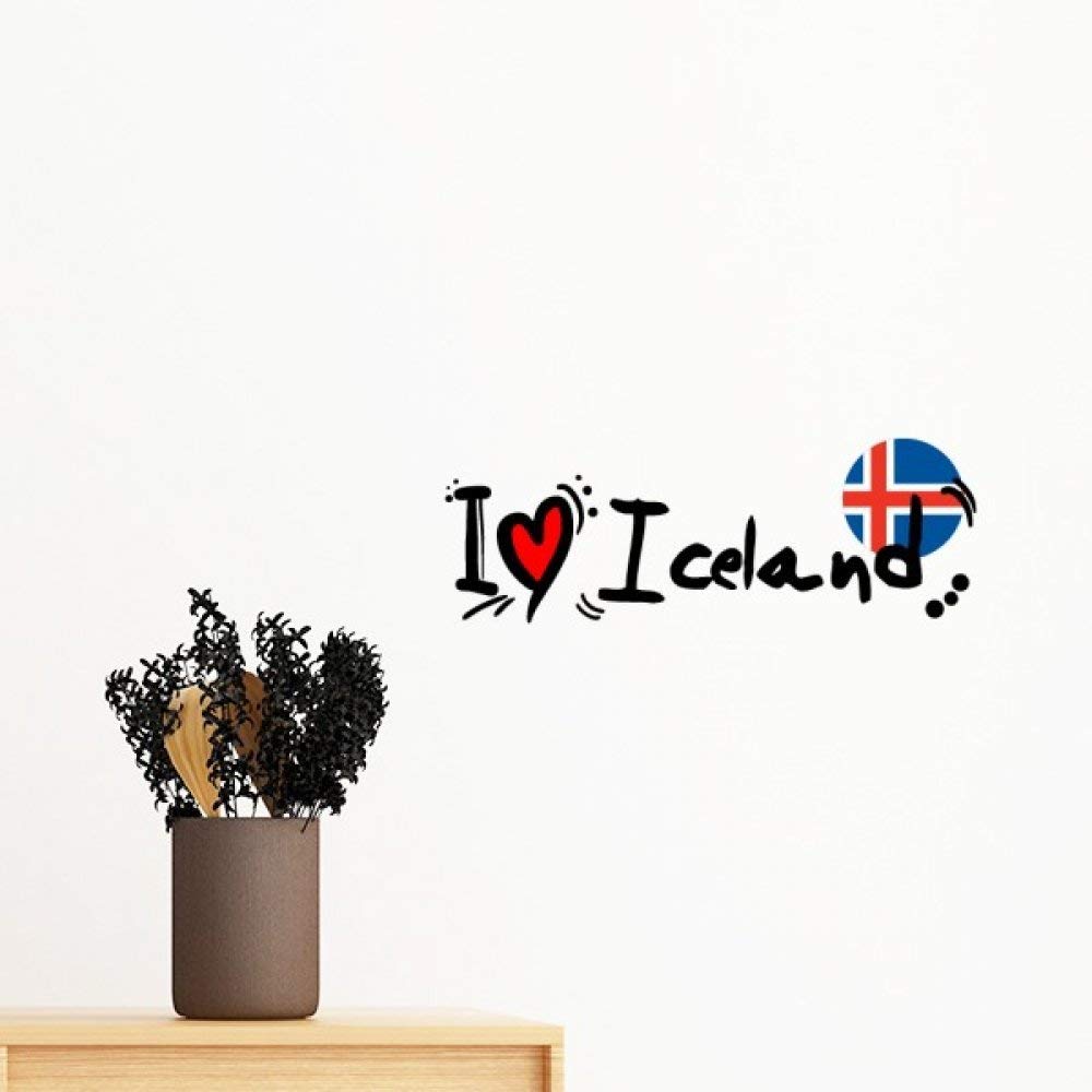 Sticker Murale Islande Coeur d'Amour pour Souvenir de Voyage 40cm