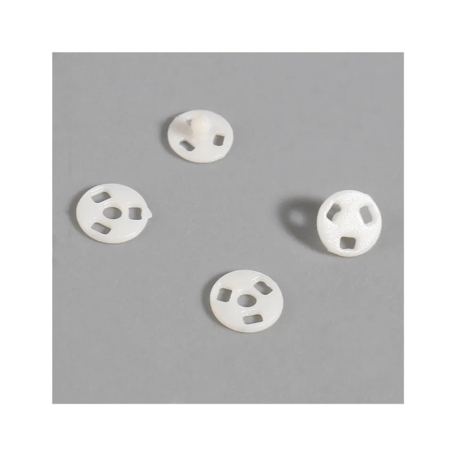 Broches for coser 300 juegos de cierres a presión plástico, botón, costura for ropa, fabricación muñecas, redondo oculto 4mm(White)