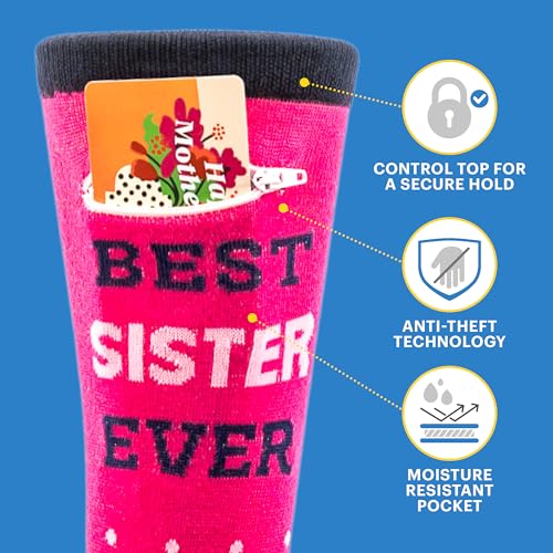 Fashion Print Crew Socks for Men & Women - Anti Theft Novelty Dress Socks w/Hidden Zipper Pocket2