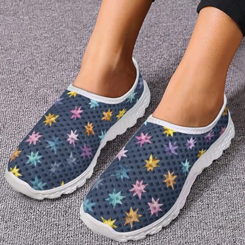 MARSVOVO Summer Womens Athletic Shoes Breathable Non Slip Comfortable Sneakers Slip On Walking Shoes 6