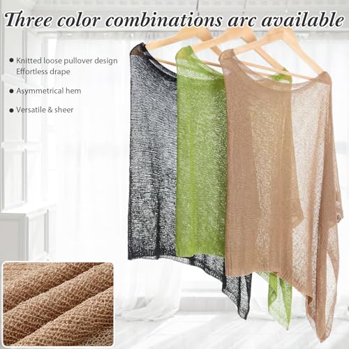Image of Women Sheer Poncho Shrug Summer Sheer Blouse Top Lightweight Poncho Bolero for Evening Dress