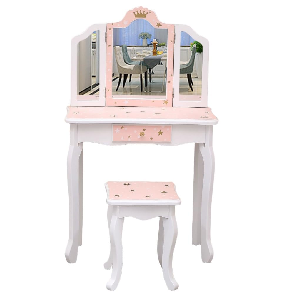 Amazon | Sarinyおままごとドレッサー ドレッサー 木製 化粧台 鏡台