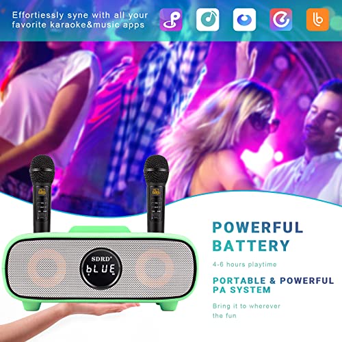 Karaoke Machine For Adults And Kids,Portable Bluetooth Karaoke Machine With Mobile Phone Holder, Pa Speaker System With 2 Wireless Bluetooth Microphone Best Birthday Gift For Boys And Girls #TOP2