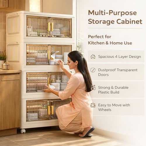 Image of REXERA ๐ ๐๐๐๐๐ Plastic Wardrobe for Clothes > Versatile Plastic Cupboard for Storage Organizer & Organisers Storage Box for Ideal for Neat and Tidy Storage Solutions Almirah for Clothes - White