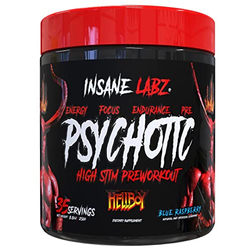 Image of Insane Labz Hellboy Bundle, Psychotic Hellboy Pre Workout and Insane Amino BCAA, Increase Muscle Mass, Strength, Focus and Recovery Time, Blue Raspberry