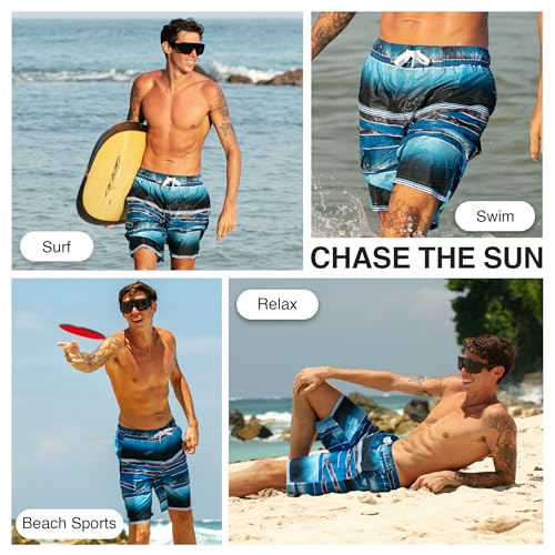 Image of Kanu Surf Men's Big Viper Extended Size Stripe Swim Trunk