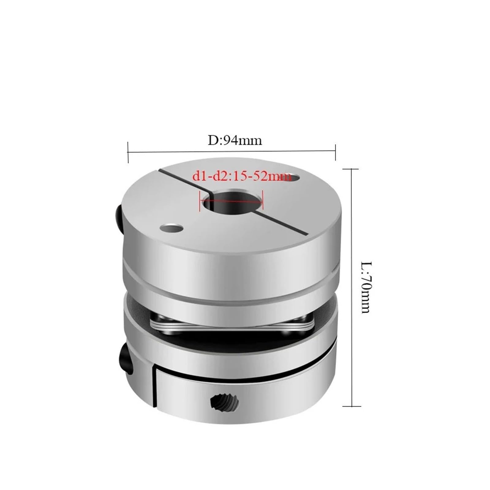 Accouplement à diaphragme, pièces CNC de coupleur d'arbre de moteur de couplage d'encodeur en alliage d'aluminium DWQ-94x70(DWQ-94x70-15X28)