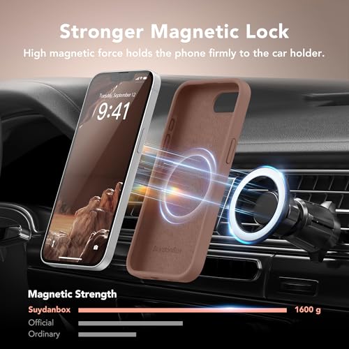 Image of Magnetic for iPhone 17e /iPhone 16e Case, Compatible with MagSafe, [Soft Anti-Scratch Microfiber Lining] Slim Silicone Shockproof Protective Phone Case for iPhone 17e /16e 6.1 inch, Brown
