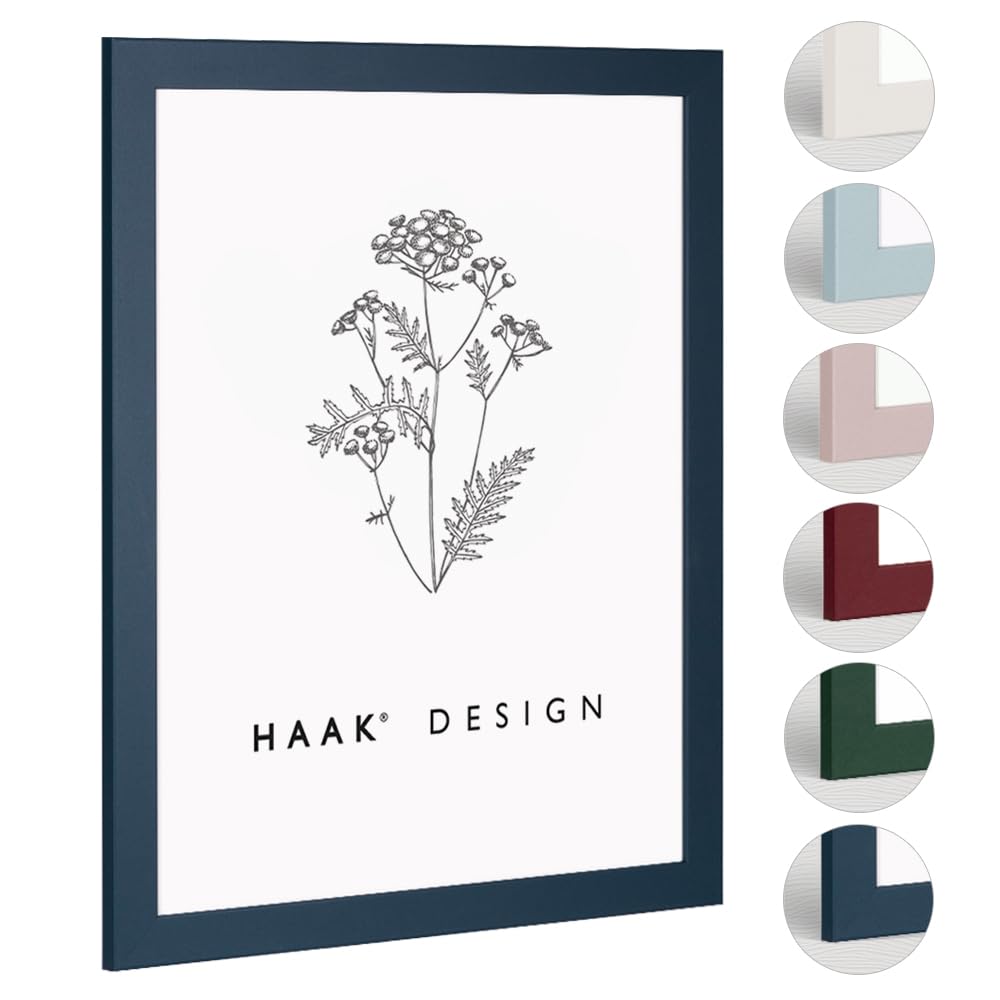 Haak Bilderrahmen modern stabil Miko Dunkelblau 80 X 121 cm Rahmen für Bilder Urkunden Poster Puzzle Pastell Farben