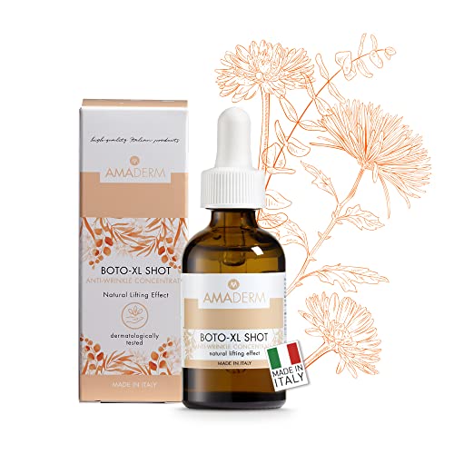 AMADERM Boto XL Shot 30ml | Efecto Botox Facial 10X Antirarrugas Mujeres | MADE IN ITALY Ácido Hialurónico y Hexapéptidos con Efecto Antiarrugas y Lifting Instantáneo para Cara y Cuello Cover