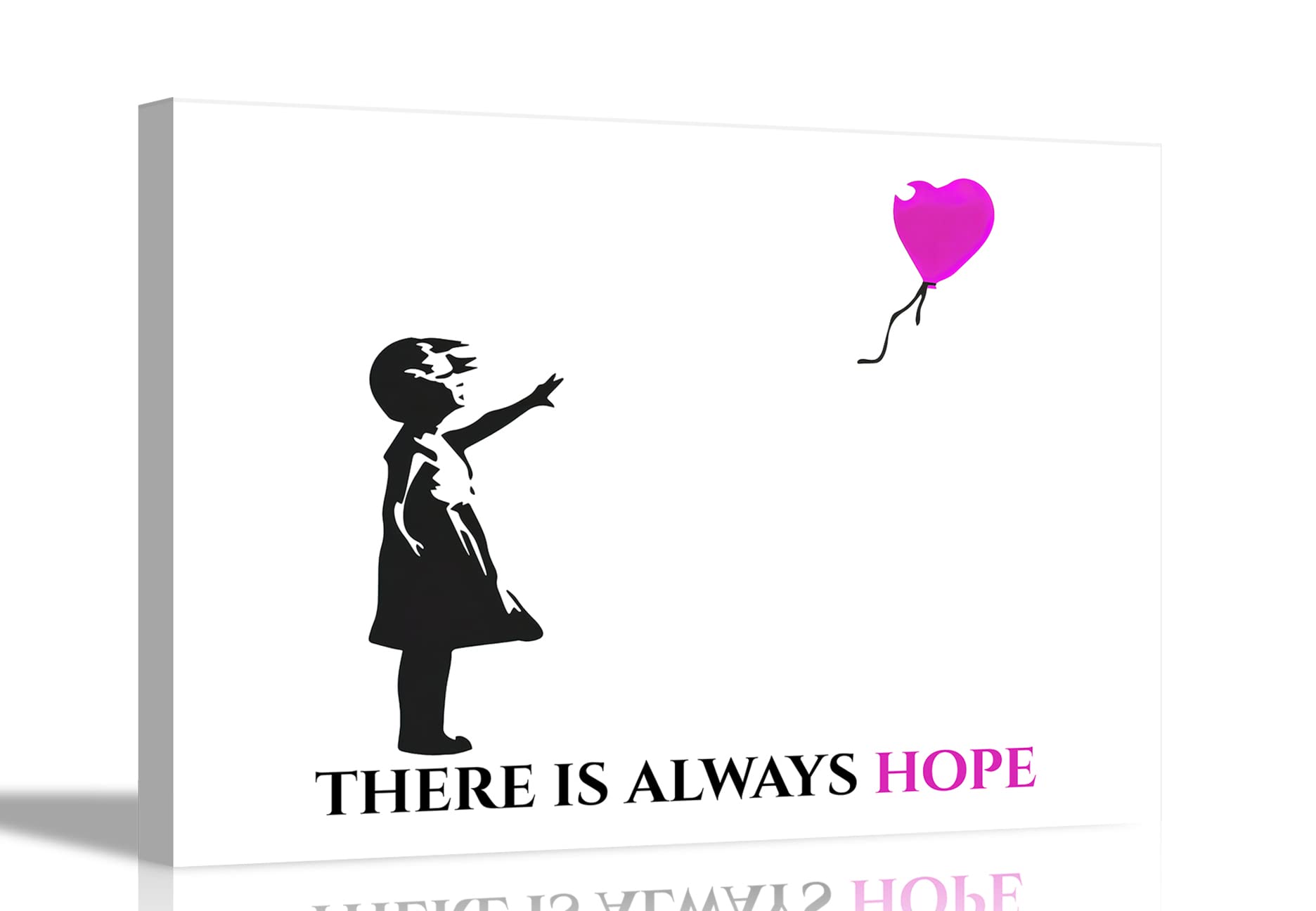 Artley Prints Girls Purple Always Hope Balloon By Banksy Quote Canvas Prints Framed Wall Art Graffiti Pictures Home Bedroom 76 X 50Cm (30 X 20 Inches)